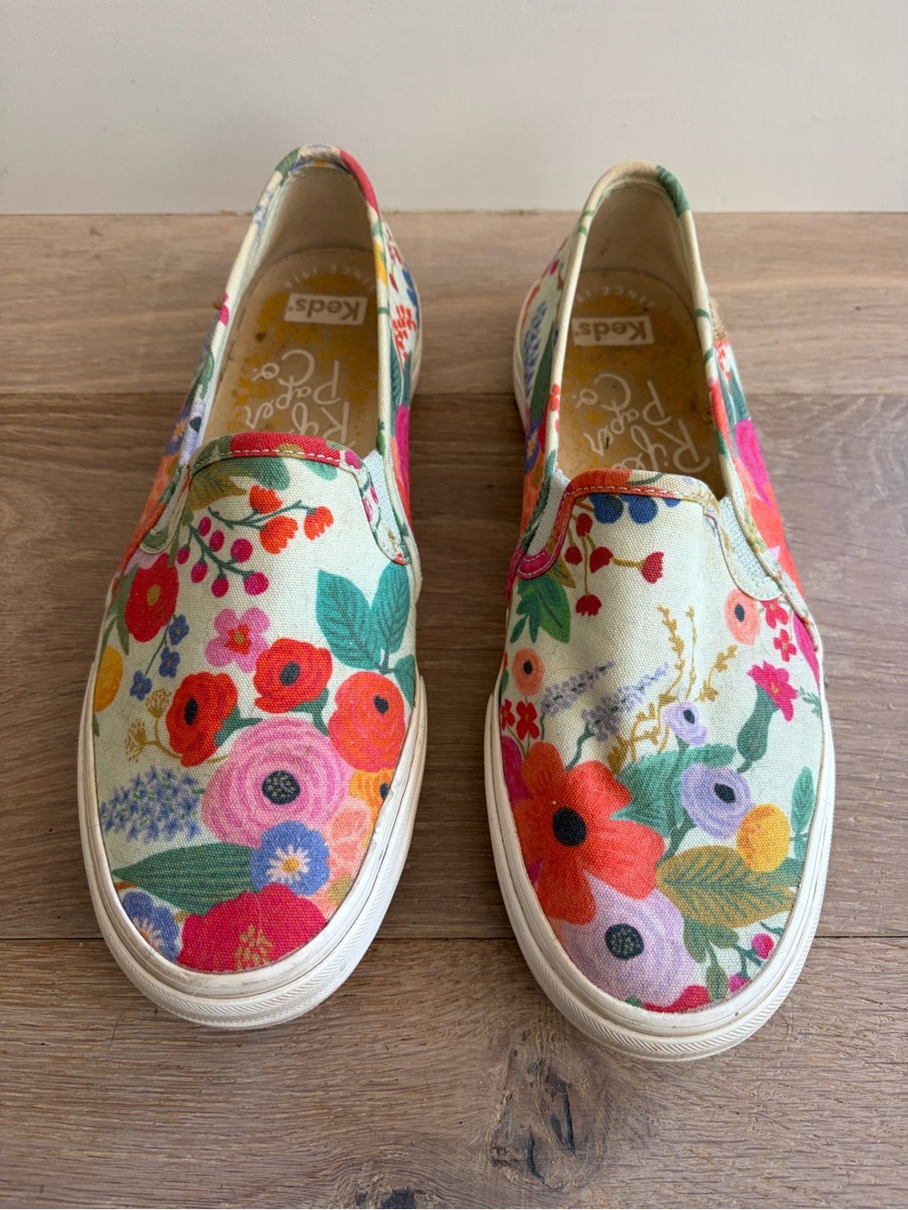 Keds rifle paper company slip on casual floral preppy - sz 8